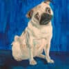 Moderne Tiermalerei Originalwerk, Hund Mops Acryl auf Hahnemühle Karton 30x40 cm