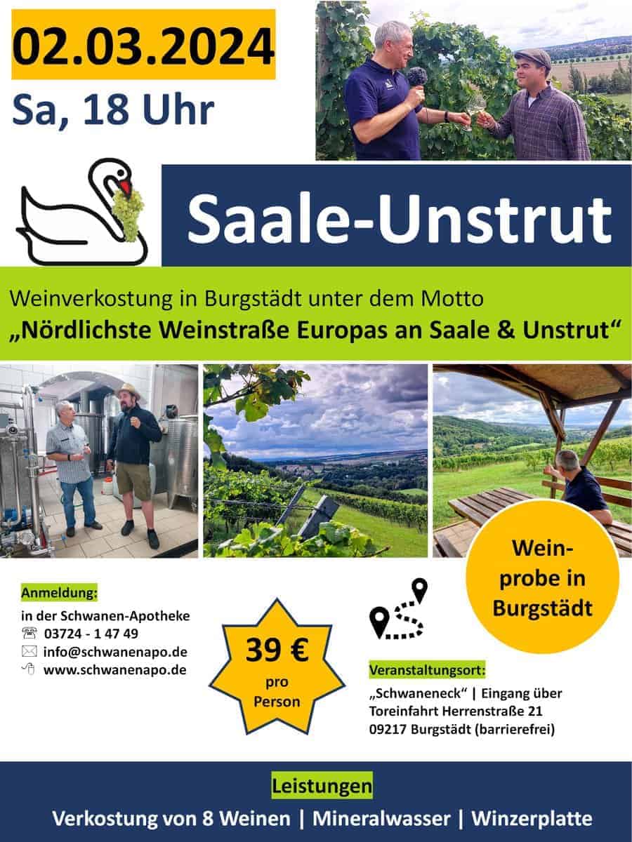 Weinprobe “Saale-Unstrut-Weine” in Burgstädt